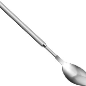 lepel intrekbaar, 63 cm roestvrij staal koffielepel latte lepel voor dagelijks koken, picknick buiten roestvrijstalen lepel lange telescopische roerlepel voor barbecue keukengerei