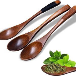 lepels klein, 3 stuks kleine houten lepels theelepels hout koffielepels hout milieuvriendelijk servies lepel hout kruidenlepel voor thee, koffie, honing, suiker, specerijen (3 stuks)