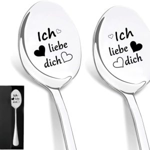 liebe Dich, cadeaus voor vrouwen en mannen, koffielepel met gravure, kerstcadeaus voor vrouwen, echtgenote, liefdeslepel, kleine cadeaus voor vriendin, paar geschenken, mama oma