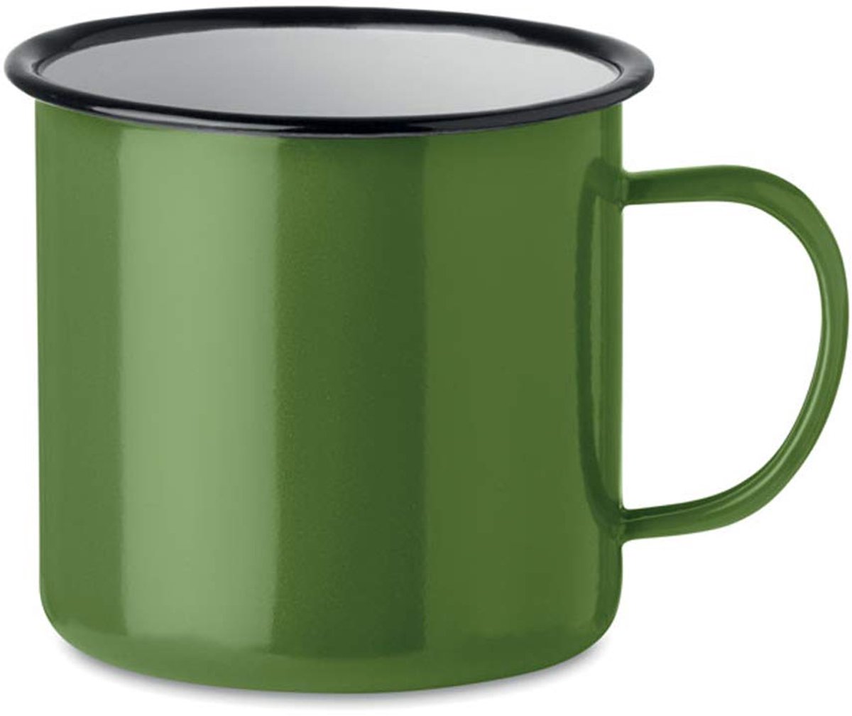 noTrash2003 Koffiekopje Beker Mok Coffee Drinkbeker Emaille-Beker Vintage Look je 350 ml verschillende kleuren en hoeveelheden (Groen, Afzonderlijk)