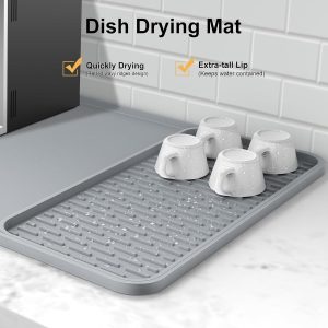 onderlegger voor koffiezetapparaat, 2-in-1 koffiemat, 61 x 41 cm, hittebestendige antislip droogmat, onderlegger voor koffiezetapparaat, volautomatische koffiemachine en espressomachine, met