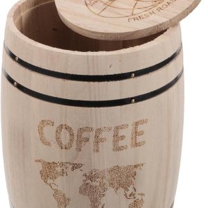 vat Koffiebonen Koffieblik Houten Keukengereihouder Vat Steun Container Voor Gemalen Koffie Houder Voor Kookgerei Boerenkoffieblik Koffieblik Keramische Beige